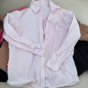 Equipment Pink Striped Button Down Shirt